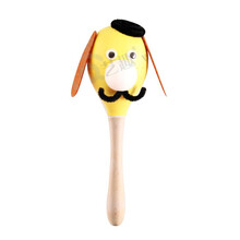 艺趣儿童手工制作材料包3-6岁幼儿园打击乐器教学教具婴儿端午节玩具传统木制拨浪鼓卡通响板沙锤手摇铃棒 小狗沙锤