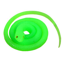 儿童仿真橡胶蛇65cm玩具仿真整蛊吓人玩具创意软胶假蛇 地摊玩具 圆头透明绿色 65厘米