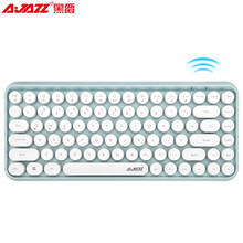 黑爵（AJAZZ）308i 键盘 无线蓝牙键盘 办公键盘 伴夏套装圆形朋克84键 安卓苹果笔记本电脑键盘 薄荷绿