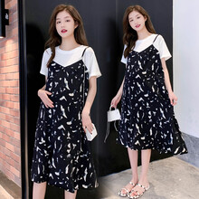 欣柏纶 孕妇装夏装孕妇裙夏季夏天外穿孕妇连衣裙宽松大码孕妇裙子孕妈装 白色 M