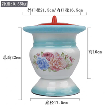 搪瓷痰盂移动马桶孕妇老人坐便器病人成人尿盆室内家用简易老年人坐厕痰盂尿桶 高脚蓝色牡丹痰盂+盖和垫