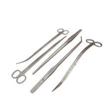 不锈钢水草剪刀加长草缸波浪剪鱼缸造景修剪工具镊子套装种植夹子 27cm弯镊子