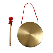 秦翔三句半套装铜锣鼓镲镀铜纯铜色锣鼓乐器15厘米32cm42公分防汛预警风水锣 22CM纯黄铜锣+锣锤