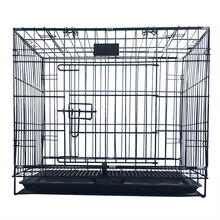 【升级加粗加固】北北宠物狗笼子泰迪金毛狗小中型犬猫笼兔笼子折叠便携式带厕所托盘加粗 XL黑色 (长宽高 91*56*67cm)
