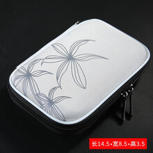 首爵 数码收纳包 2.5英寸移动硬盘包保护套希捷保护盒鼠标充电宝整理包东芝wd西部数据收纳套 【花纹银色】+挂绳