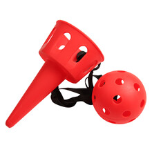 儿童抛接球幼儿园接抛球户外亲子体育运动趣味软玩具感统训练器材接球器 红色