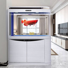 【子弹头·屏风】闽江鱼缸水族箱生态造景大型超白玻璃鱼缸家用客厅鱼缸屏风免换水懒人观赏金鱼缸龙鱼 北欧风白橡木 长1.0米x宽45厘米x1.5米高