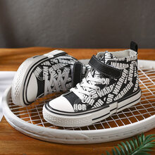 回力童鞋女童高帮帆布鞋2020秋冬季新款儿童韩版单鞋男童平底休闲鞋 262黑色 36码230/内长约22.5cm