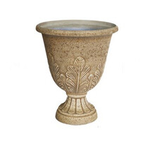 【虹越】欧式造型花盆 树叶纹/奖杯造型花盆 16寸 华锦欧式复古系列 家庭园艺装饰种植花盆 树叶奖杯 白色 40cm