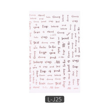 美甲贴纸花全贴背胶3D立体金色英文字母指甲贴片纸指甲油胶装饰美甲饰品批发 L-J25