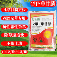 瀚鑫 2甲草甘膦 二甲草甘膦 2甲4氯 二甲草甘膦磷异丙胺盐杂草烂根果园荒地灭生性农药除草剂 10袋 100克/袋