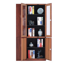 洛克菲勒文件柜办公柜资料档案柜铁皮柜带锁木纹六门书柜左款