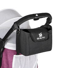 DODOPET推车挂包 婴儿车童车大容量挂包通用型大容量置物包收纳储物袋多功能水杯篮 黑色 通用型