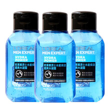 欧莱雅（LOREAL）男士爽肤水水能保湿酷爽水凝露50ml 旅行装大样 清爽补水保湿 （三瓶）