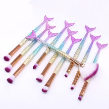 10支小鱼尾化妆刷套装 美人鱼尾眼部刷眼影刷眉刷套装 ins软毛初学者学生少女 10支鱼尾化妆刷