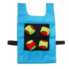 贝琪雅儿童粘球衣服背心幼儿园躲避球投掷粘靶体智能亲子大人游戏互动 儿童升级款浅蓝色粘球衣+4球