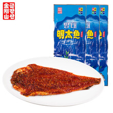 金刚山辣鱼辣白菜组合 明太鱼干鳕鱼干 风味辣鱼140*3