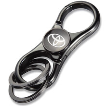 JOBON中邦 钥匙扣指尖陀螺汽车钥匙环 男士腰挂汽车锁匙环带车标个性多功能钥匙挂扣 创意礼品 丰田亚洲龙致炫雷凌卡罗拉凯美瑞汉兰达威驰RAV4 枪黑色指环钥匙扣一个
