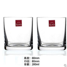捷克进口rona水晶玻璃杯耐热透明花茶水杯 直身果汁杯牛奶杯子 2只捷克rona矮款280ml