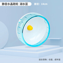 宠尚天 仓鼠跑轮玩具滚轮静音支架金丝熊刺猬用品大号21cm跑步轮子跑球 静音水晶跑轮（湖水蓝 14cm）