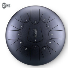 鲁儒 hluru 空灵鼓 碳钢款 色空鼓钢舌鼓手碟初学者打击乐器 钛钢款金属黑12寸13音