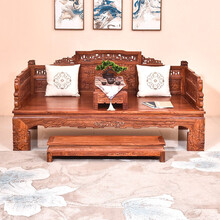 九鲤王府红木家具非洲花梨（学名：刺猬紫檀）罗汉床实木中式沙发床沙发榻仿古午睡床躺床 三件套