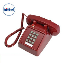 bittel/比特 老按键式仿古复古座机HA25T  古董电话机美式机械振铃创意时尚电话 HA25T红色带灯