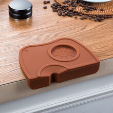 筷创 咖啡压粉垫不锈钢压粉器咖啡实心压粉锤咖啡机手柄压粉垫布粉器 中号咖啡色压粉垫