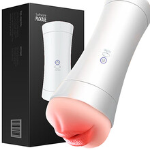 曼爱时光 全自动电动飞机杯男用器具夹吸双通道震动加热便携男士成人情趣性用品 智能发声电动双头杯
