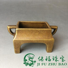 【芠拉】铜炉小摆件仿古做旧黄铜小香炉琴炉一炷香炉古玩铜器铜器皿老铜雕