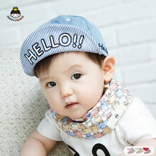 happy prince新款棉质卡通新生婴幼儿男女童按扣口水巾三角巾宝宝围嘴围巾 廋熊熊 50(0-24个月)