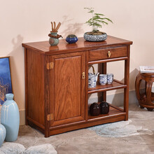 苏汀小镇红木家具非洲花梨（学名：刺猬紫檀）中式茶桌歺边柜实木茶水柜可放水桶餐边柜茶台储物柜厨房收纳柜 素面 柜左：长80*宽38*高66cm