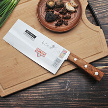 十八子作 锻打木柄 不锈钢菜刀厨师专用切片刀厨片刀家用厨房刀具名扬桑刀F03-2