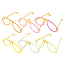 SunNovelty 圆型荧光眼镜 发光眼镜 荧光饰品 生日舞会派对PARTY装扮荧道具 年会装扮 混色6个