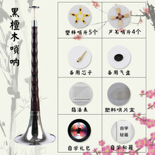 米囹 乌木唢呐 红木唢呐 精品唢呐  D调唢呐 成人初学者唢呐乐器全套 D调白碗+8大