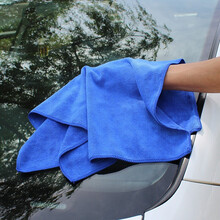 抹布大号吸水不掉毛擦车布加厚吸水毛巾洗车家居两用擦玻璃不掉毛内饰清洁布 QMK-032蓝色39x65cm(5片装)
