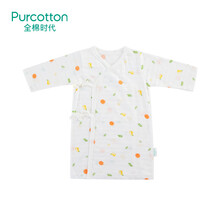 全棉时代 春夏新生儿宝宝和袍纯棉长袖婴儿和尚服透气打底上衣衣服 叶子水果 66/44