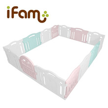ifam韩国进口 加强版围栏宝宝游戏安全床防摔防护栏220x140＆220x280 香草韵味（可搭配220x280垫子）