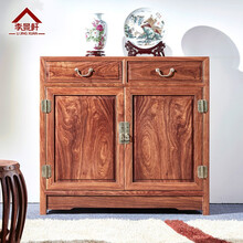 李景轩 红木家具非洲花梨（学名：刺猬紫檀）中式餐边柜2门全实木素面烫蜡茶水柜 两门餐边柜