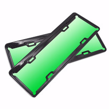卡斯兰迪 车牌碳纤维纹车牌架边框新交规汽车不锈钢牌照框号牌车牌架通用车牌套框车牌框 新能源 绿牌【一对装】KSL1634
