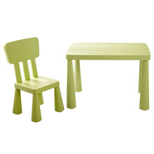 儿童桌椅组合家用写字桌 幼儿园桌椅塑料桌椅子宝宝学习吃饭桌椅套装积木桌书桌玩具桌 绿桌+绿椅