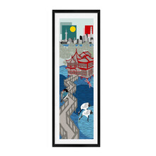 维格列艺术 Rob Pepper 原作版画 《豫园风光》现代简约客厅沙发背景墙画走廊玄关壁画餐厅挂画 豫园风光480×1500mm 客厅装饰画卧室床头画沙发背景墙挂画玄关走廊过道墙画