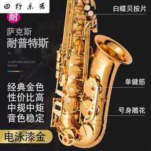 萨克斯乐器风管初学者成人降调中音考级演奏款 NT-E100【经典金色】(单筋)