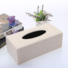 皮革车用纸巾盒座式汽车内饰车载纸巾盒抽纸盒商务车载纸抽盒套 白祥云 中号20*12*8.5cm