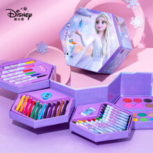 迪士尼(Disney)绘画文具套装 水彩笔蜡笔彩铅画画礼盒儿童生日礼物女孩生日礼品艾莎公主冰雪奇缘DM29407F