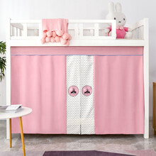 云瑾 宿舍床帘 学生上铺下铺棉麻梭织强遮光布围帘寝室男生女生加厚拼接隔音避光帘子 鹿角粉（3片+顶帘+全框支架） 宿舍下铺（1.2米高）