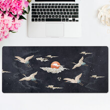 镇魂歌 鼠标垫超大号中国风宫廷锁边电竞游戏键盘垫电脑桌垫加厚定制国潮古典家用办公桌面垫 乌云蔽月 400x900x5mm