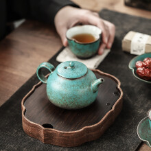 矜瓷 茶壶陶瓷窑变绿松石功夫茶具泡茶器内置滤网中式复古泡茶壶 绿松石釉茶壶