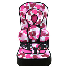 U 简易儿童安全座椅汽车用婴儿宝宝小孩安全带便携式车载坐垫0-12岁 增高款 粉米奇 0-5岁(舒适棉)