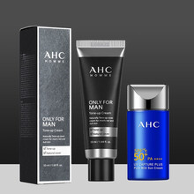 【保税仓发货】ahc男士素颜霜懒人面霜BB霜遮瑕痘印提亮肤色粉底液膏初学者学生化妆品套装韩国进口 素颜防晒两件套（素颜霜50g+防晒霜50ml）